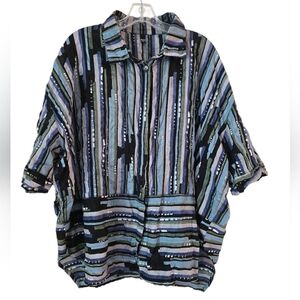DRESS TO KILL Womens Striped Multicolor Shirt‎ One Size  Lagenlook